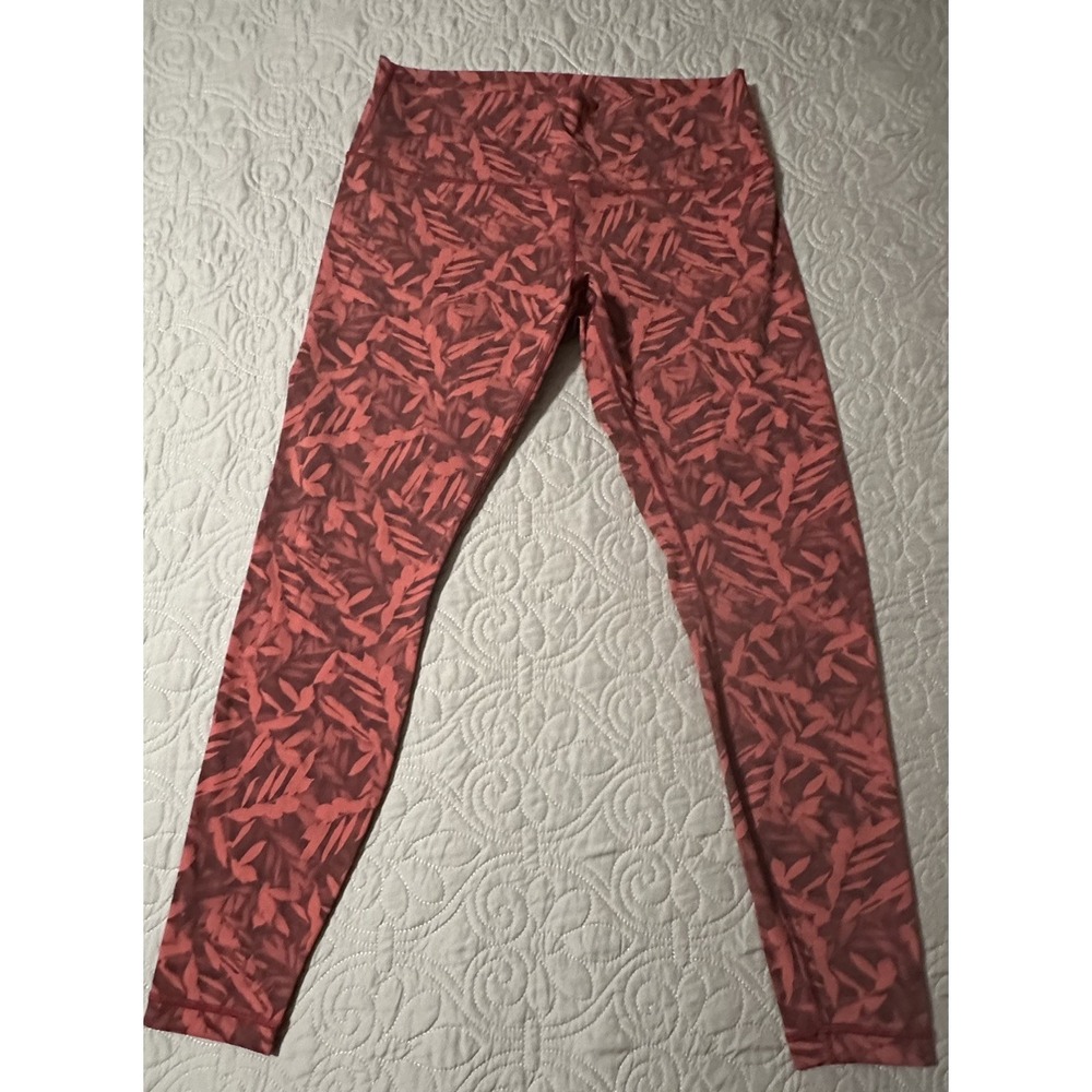 Lululemon Wunder Under High Rise Tight 28" Spray Leaf Fireside Red Multi Size 16